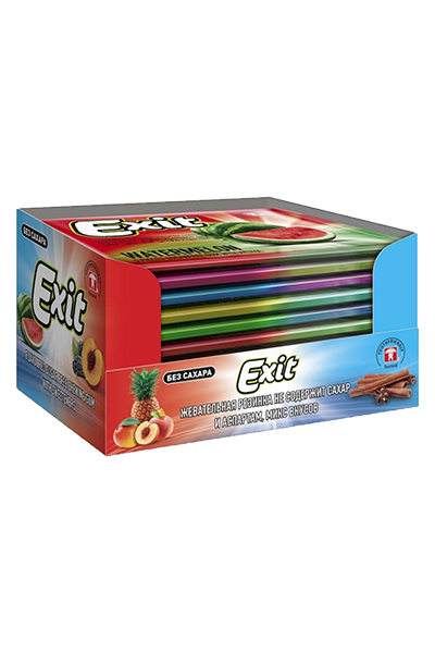 Жевательная резинка Exit MIX микс вкусов без сахара 110 г