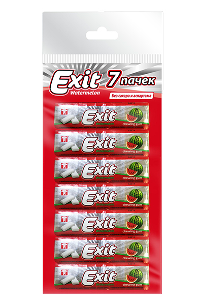 Жевательная резинка Exit Арбуз без сахара спайка 13,5 г - 7 шт