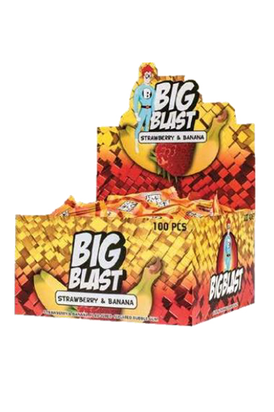 Жевательная резинка BIGBLAST Клубника и банан 4 г - 100 шт