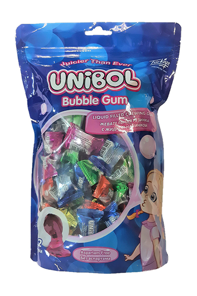 Жевательная резинка UNIBOL микс вкусов с жидкой начинкой 500 г