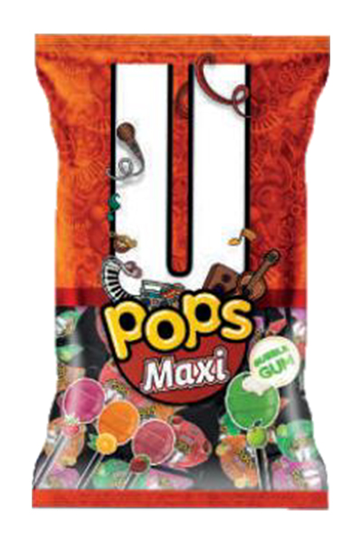 Карамель U POPS MAXI с жевательной резинкой ассорти 17 г