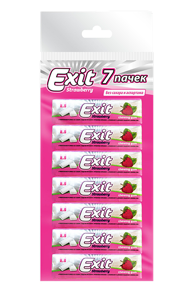 Жевательная резинка Exit без сахара Клубника спайка 13,5 г 7 шт